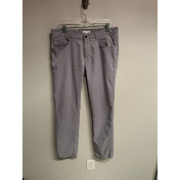 Peter Millar EB66 Pants Mens Size 34 34x32 Gray Chino Khakis - Picture 1 of 8